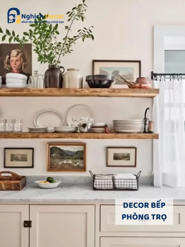 Decor bếp phòng trọ với rèm